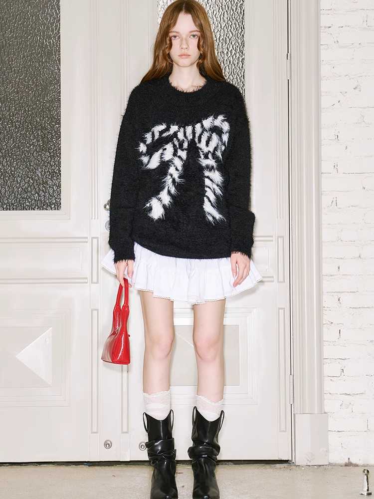 Ribbon Knit One-Neck Knit Sweater [S0000010804]