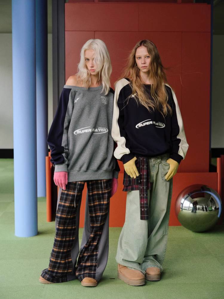 Off-the-shoulder jersey sweatshirt【s0000011412】