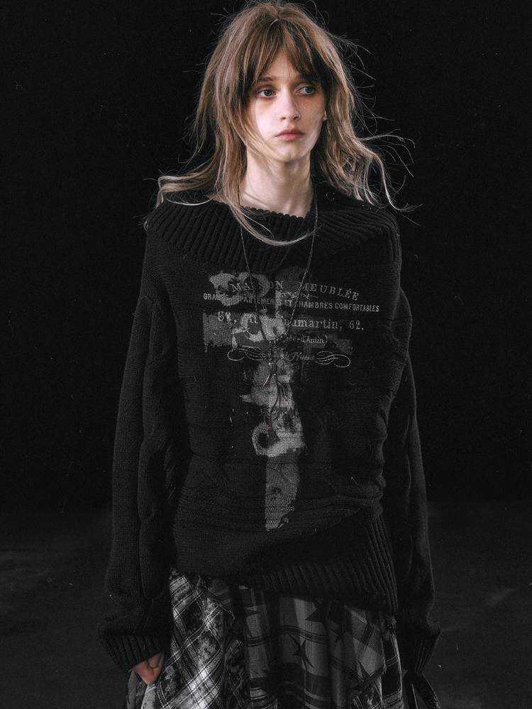 Loose printed sweater【s0000011453】