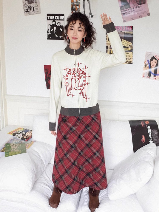 Retro A-line wool skirt【s0000011105】