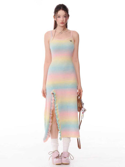 Gradient Suspender Knit Dress [S0000010180]