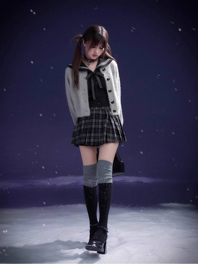 Fake two-piece knit cardigan【s0000011088】