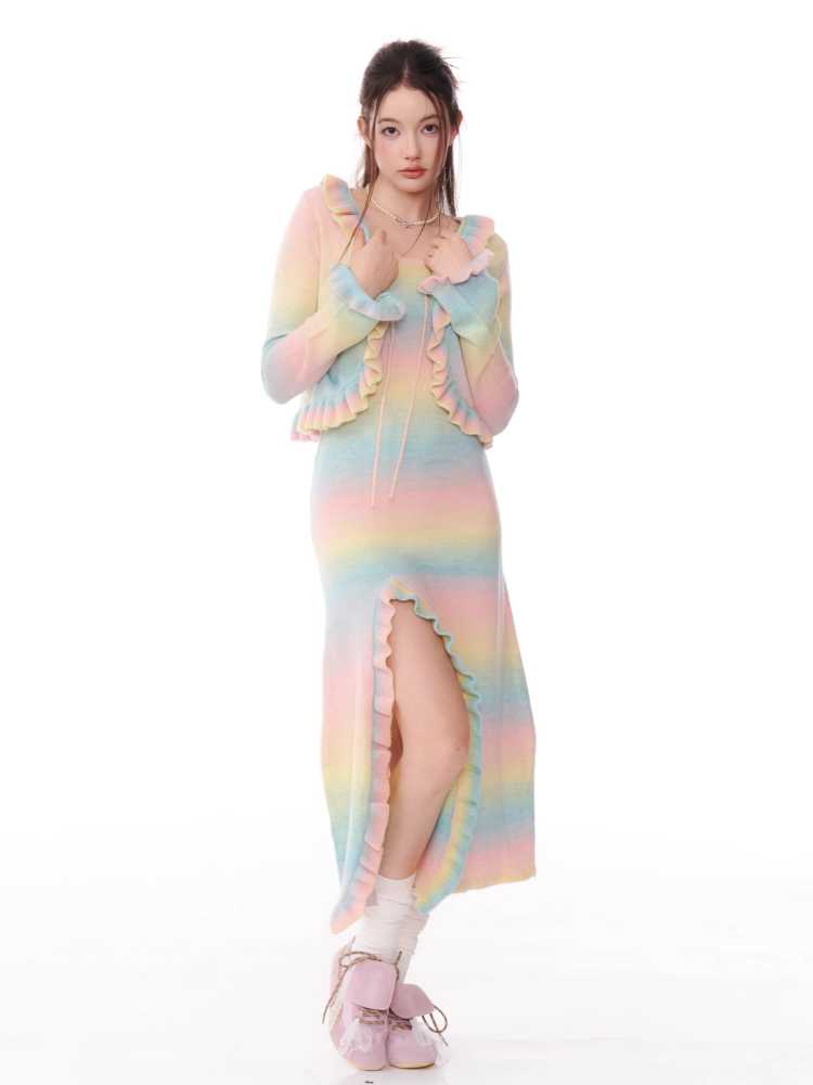 Gradient Suspender Knit Dress [S0000010180]