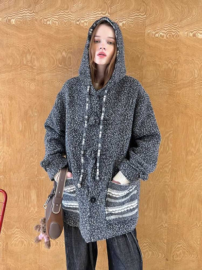 RETRO HOODED WOOL COAT [S0000010824]