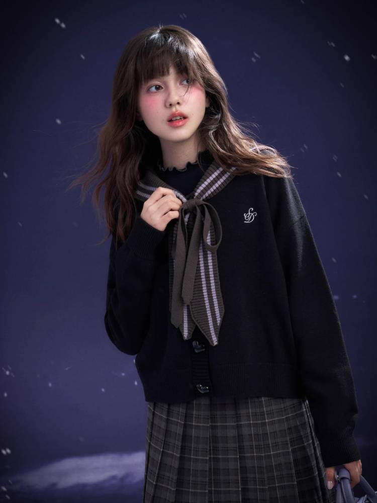 Sailor style knit cardigan【s0000011296】