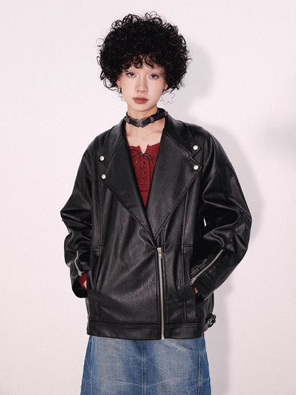 Casual leather jacket【s0000009793】