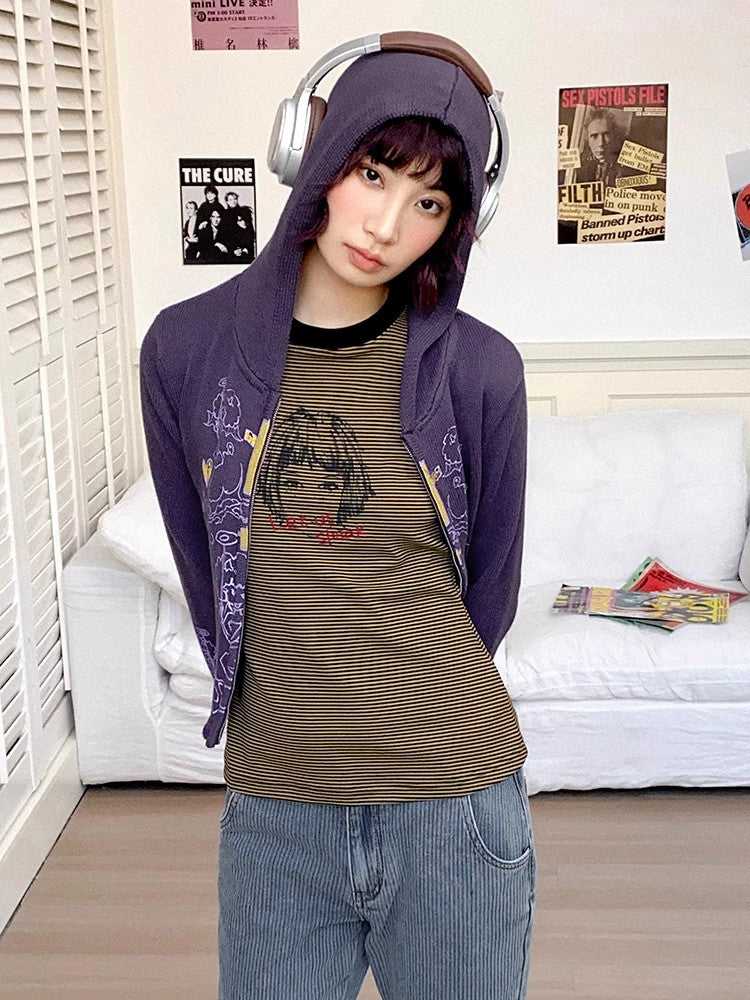 Striped retro t-shirt【s0000011304】