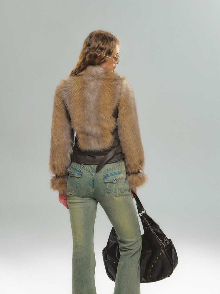 Leather Slim WAIST FUR JACKET [S0000010587]