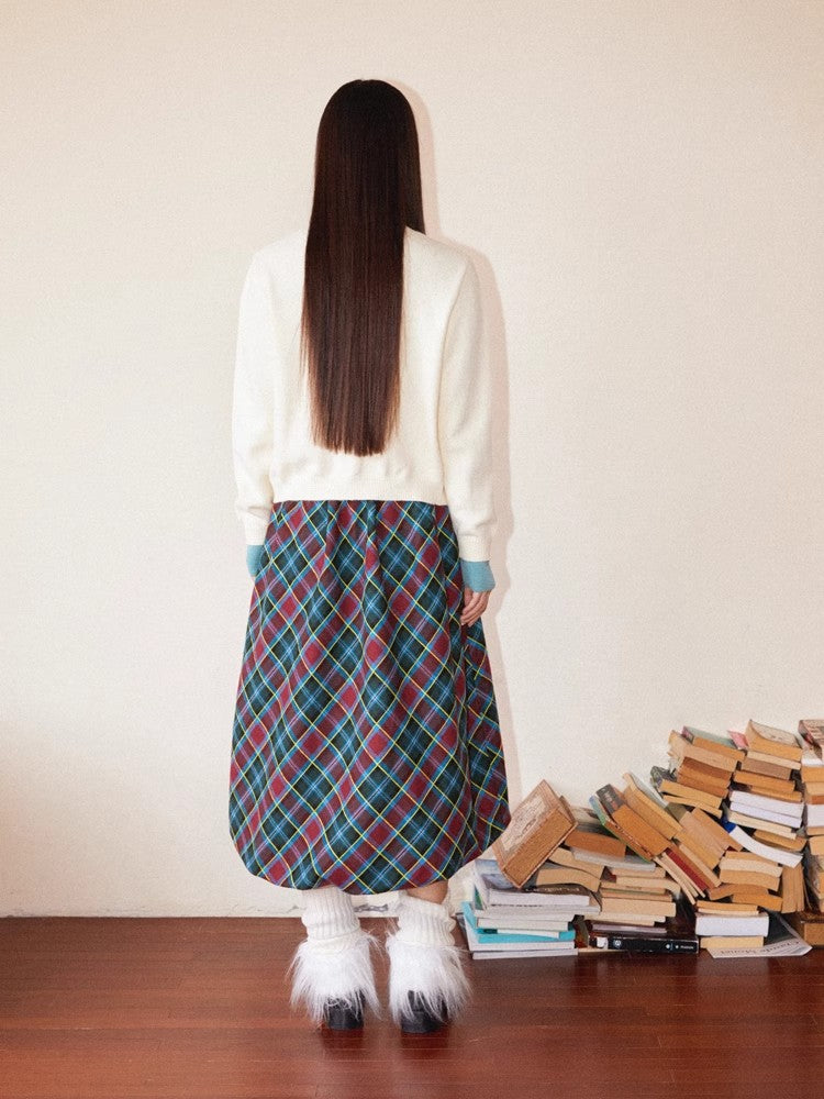 Plaid bud skirt【s0000010361】