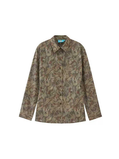 Retro print casual shirt【s0000009615】