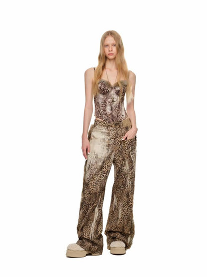 표범 프린트 브래지어 카미솔 【S0000011391】