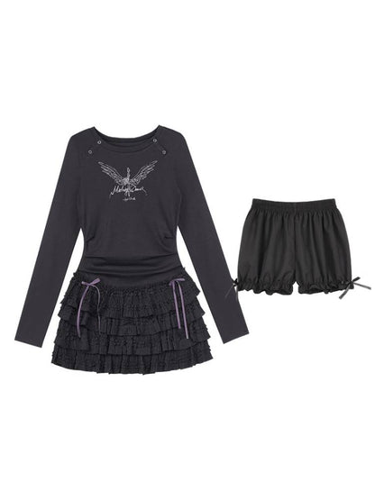 Lace cake skirt dress【s0000011297】