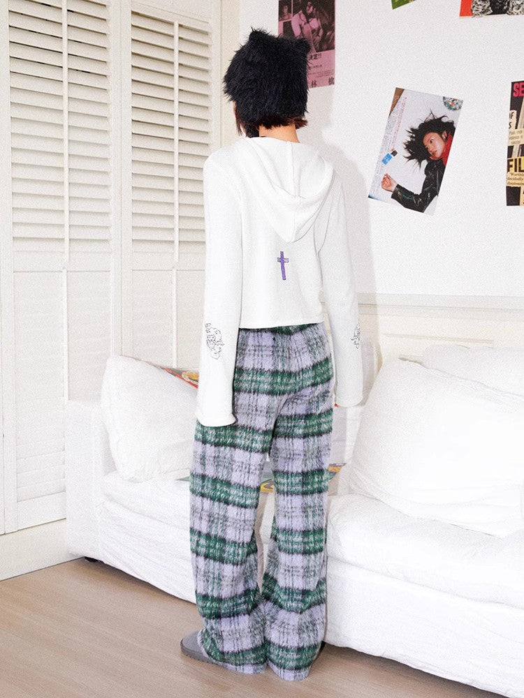 Plaid long casual pants【s0000011125】
