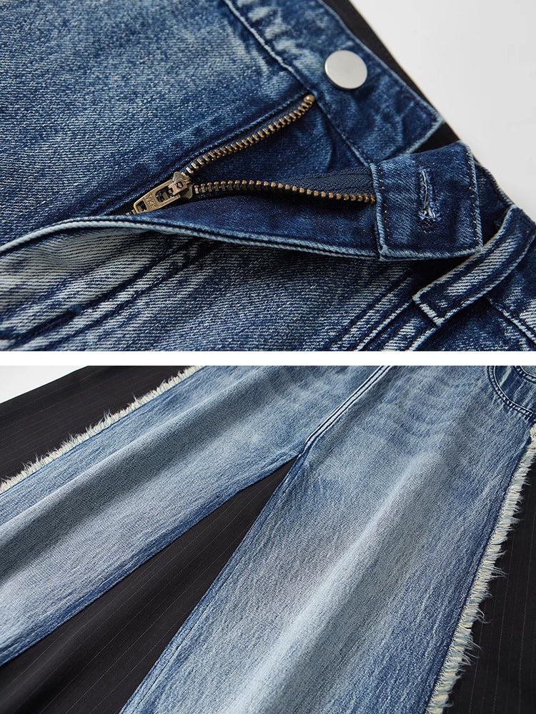 Denim patchwork skirt【s0000007596】