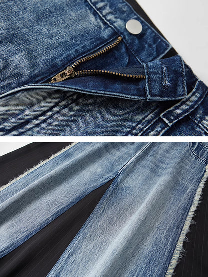 Denim patchwork skirt【s0000007596】