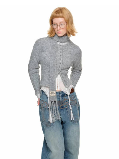 Round neck slim cardigan【s0000011382】