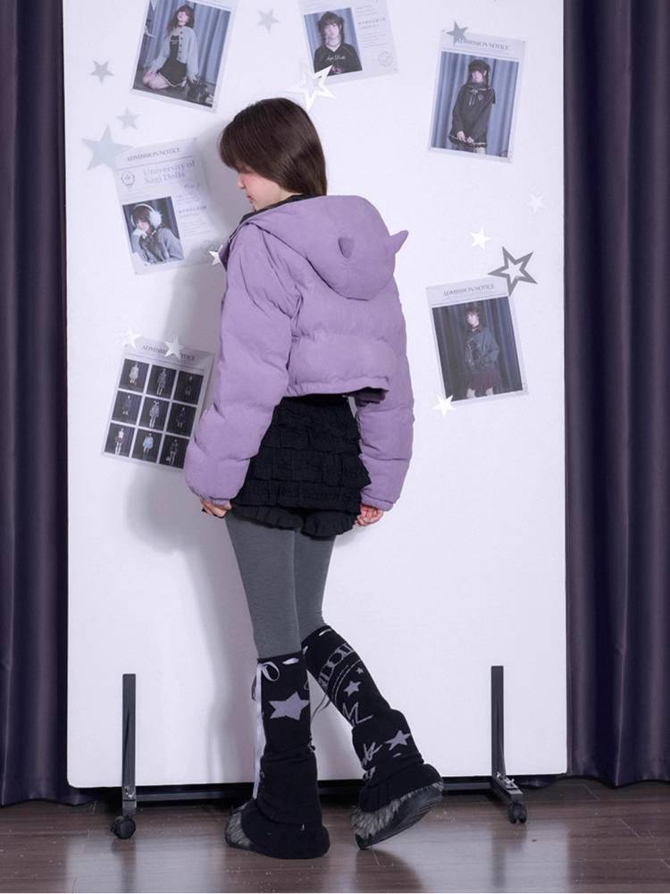 Purple cotton short coat【s0000011294】