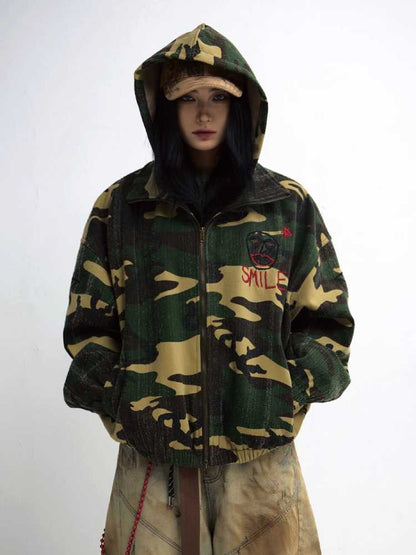 Punk camo hooded jacket【s0000010003】