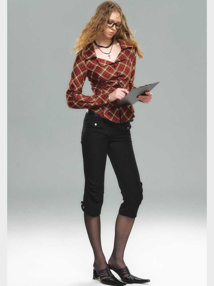 Red Plaid Waist Shirt [S0000010589]