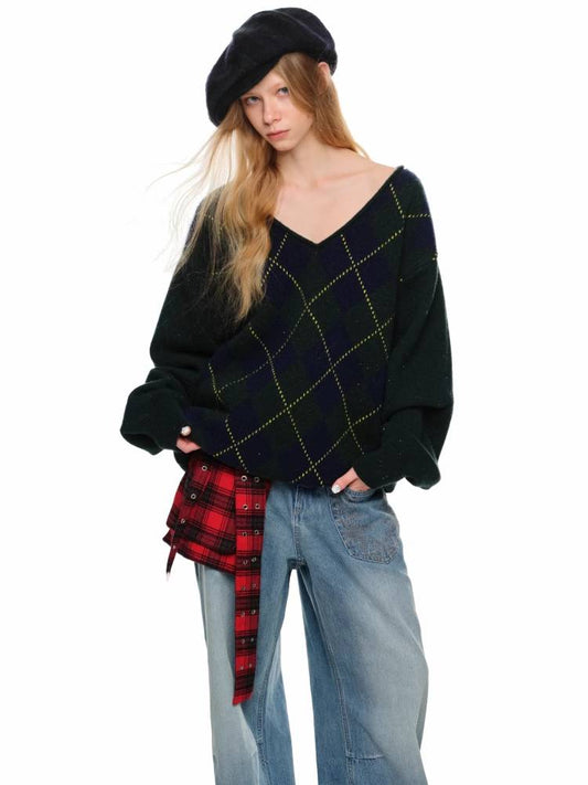 Plaid wool beret【s0000011394】