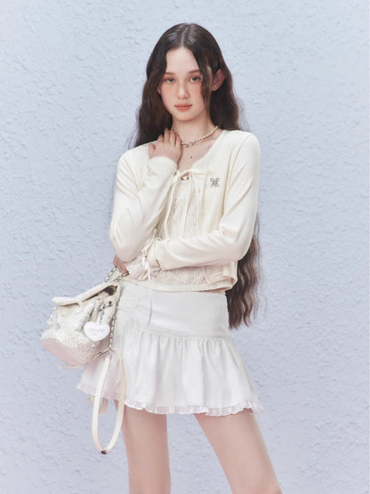 Sheer lace short cardigan【s0000007424】