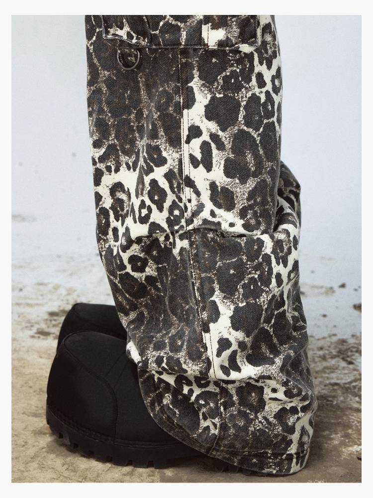 Leopard Print Multi-Pocket Casual Pants [S0000009218]