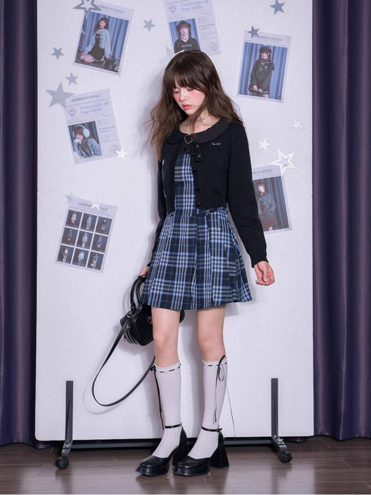 Plaid fake two-piece dress【s0000011655】