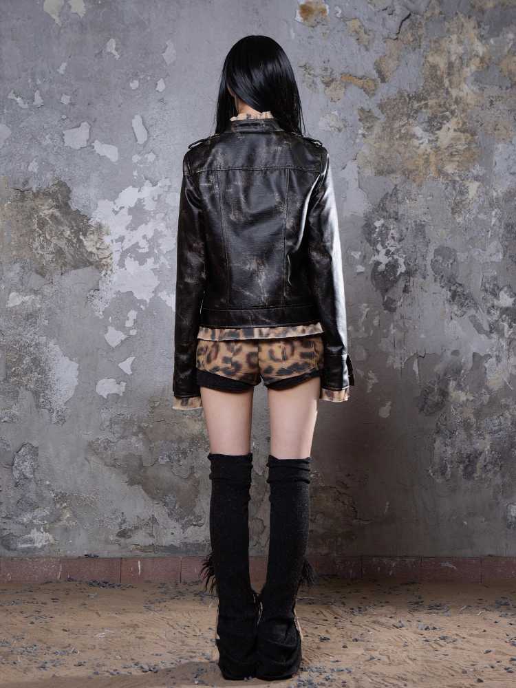 Fake two piece distressed jacket【s0000010050】