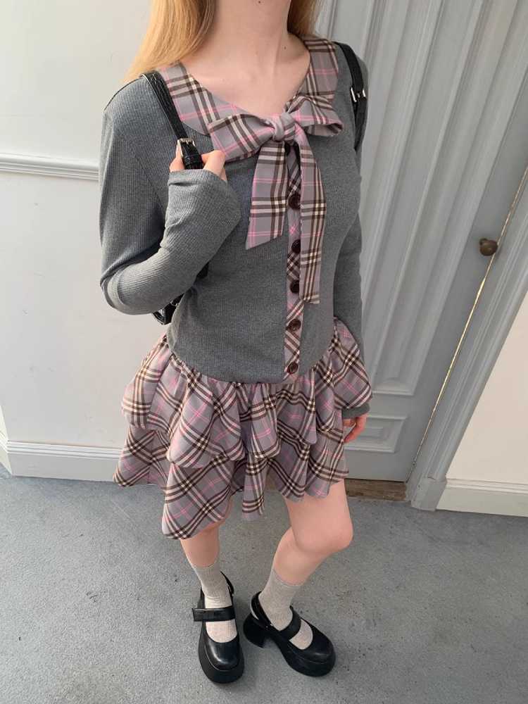 College style plaid cake skirt【s0000010385】