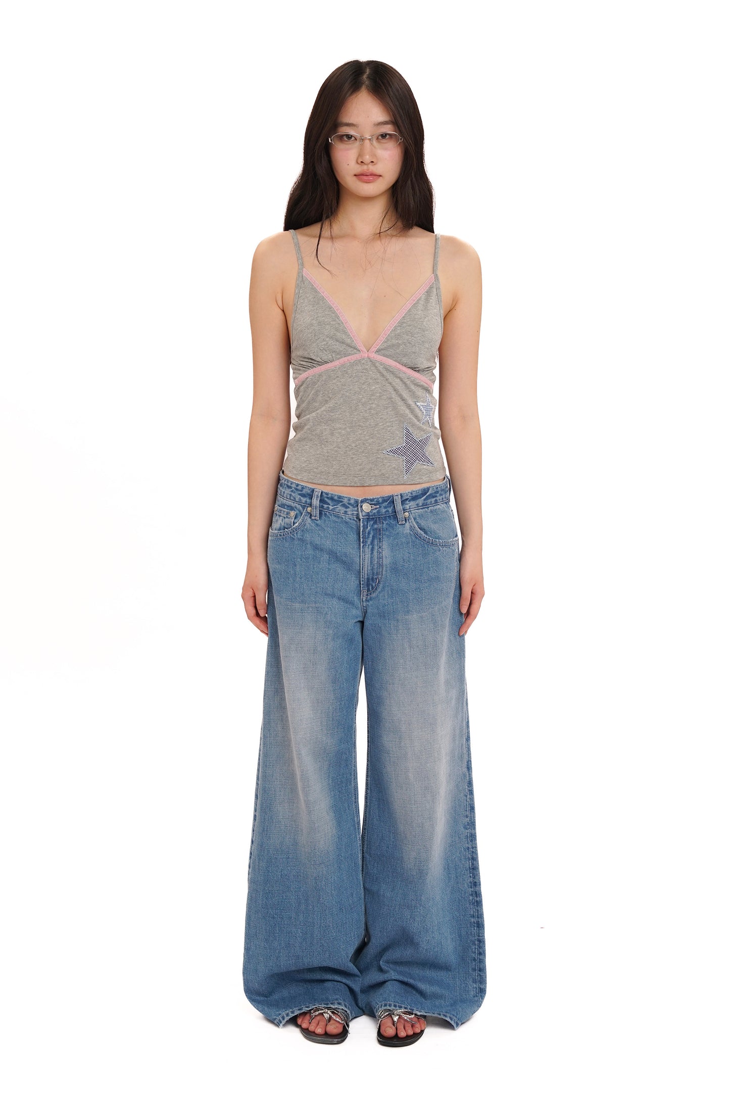 Velvet edge adjustable straps camisole【s0000013434】