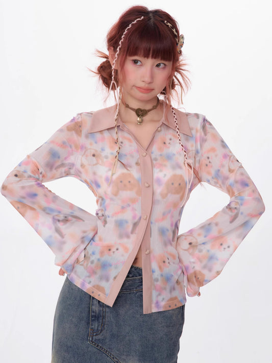 Printed long sleeve shirt【s0000007537】