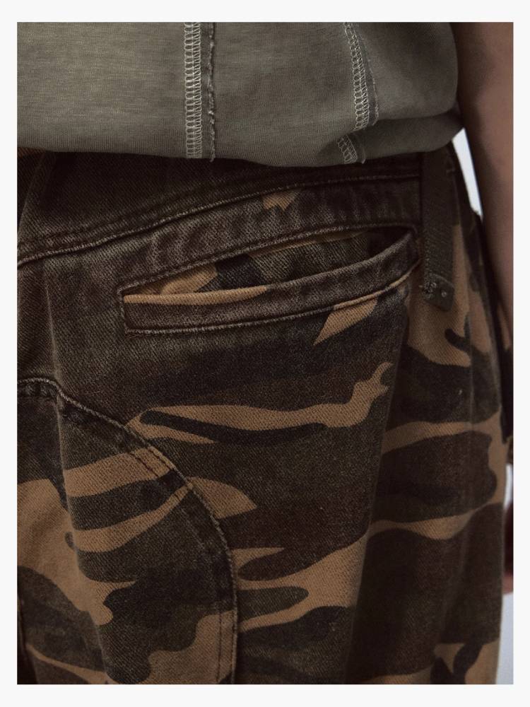 CAMOUFLAGE RETRO STYLE CASUAL PANTS [S0000009219]