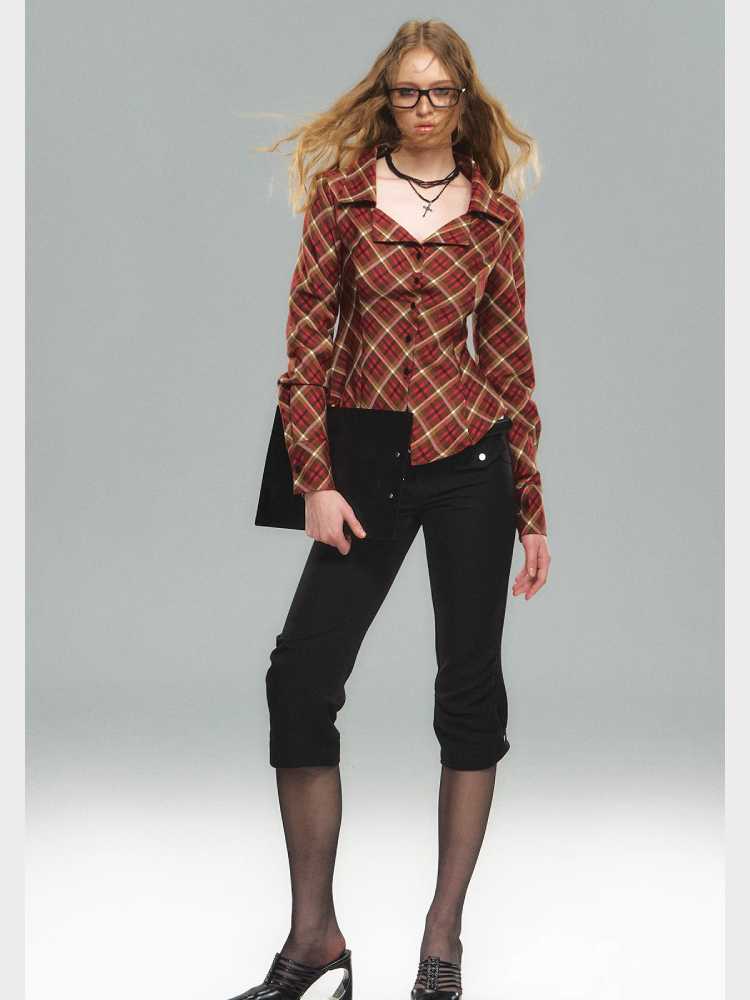 Red Plaid Waist Shirt [S0000010589]