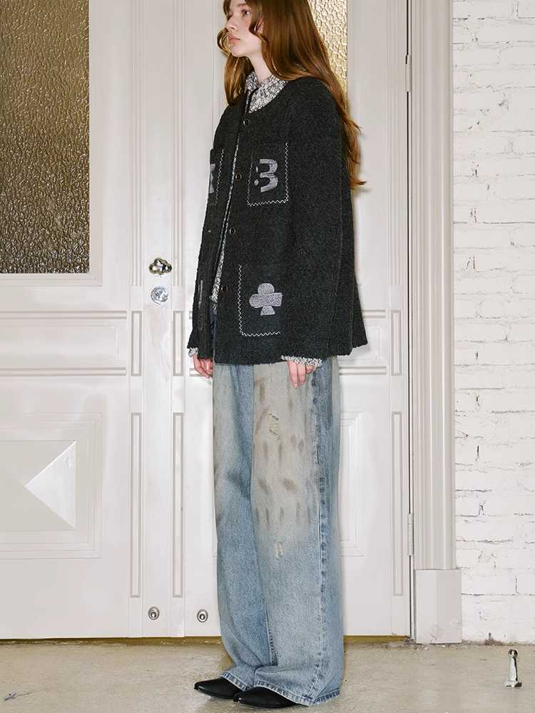 Distressed wide leg pants【s0000010795】