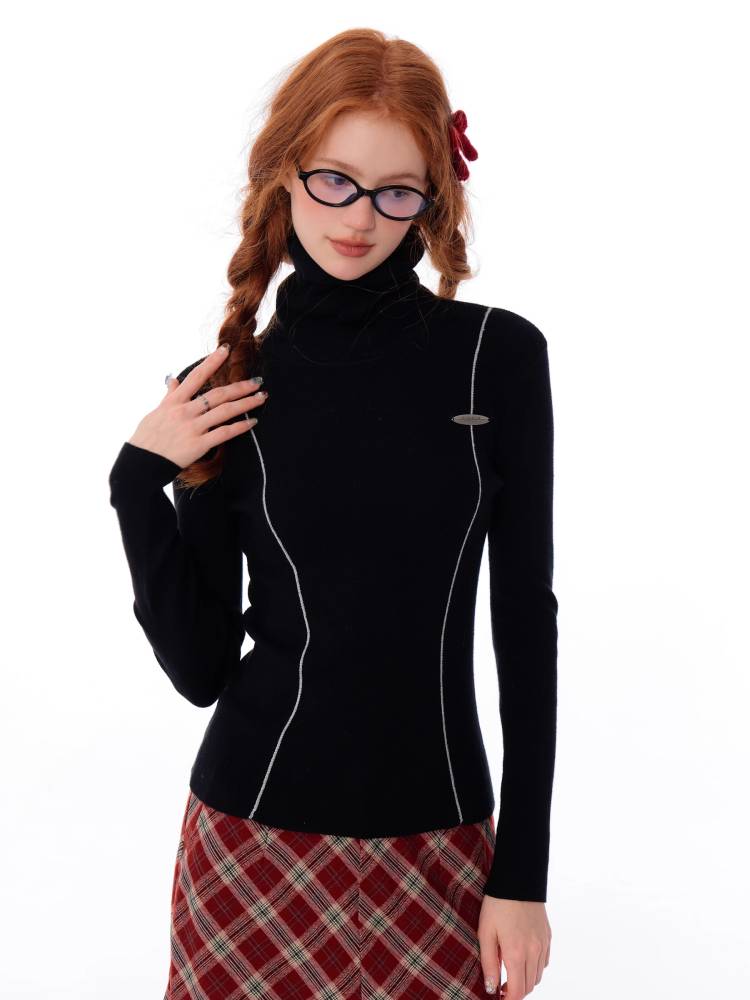 High neck slim fit shirt【s0000011029】