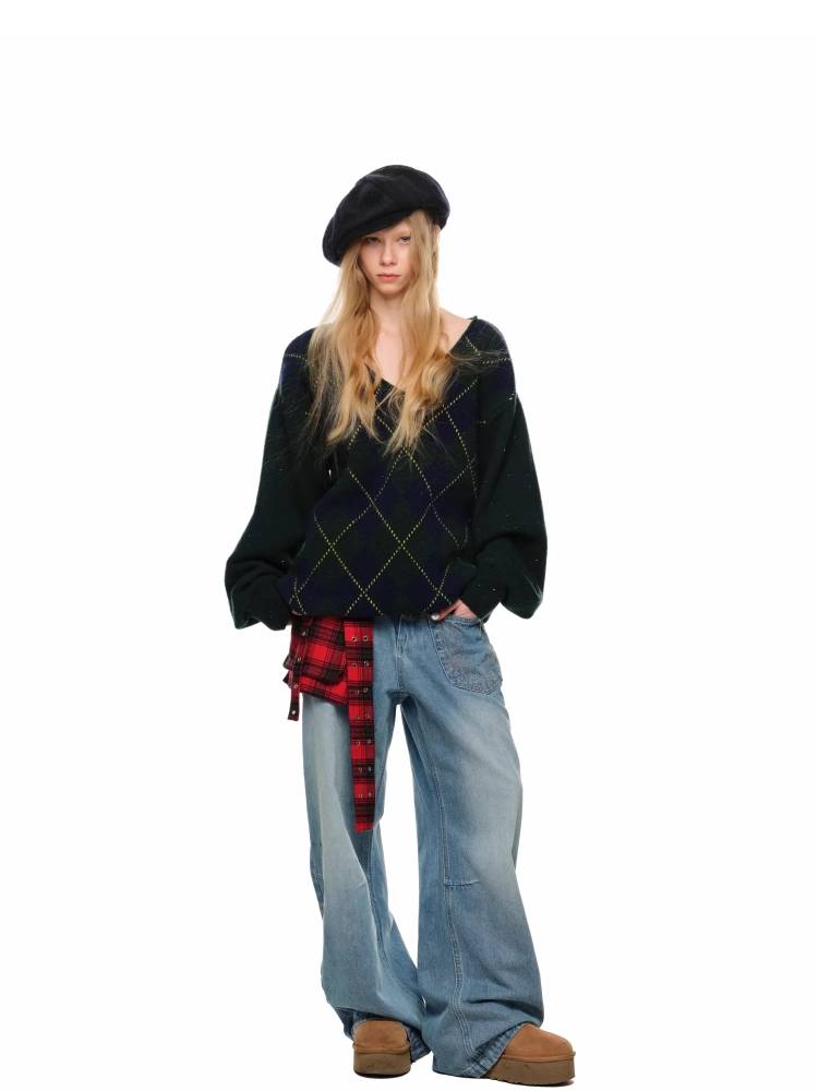 넓은 다리 바지를 씻고 [S0000011371]