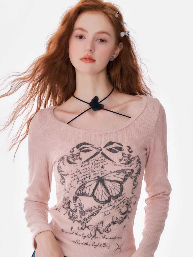 Printed Long Sleeve T-Shirt [S0000010168]