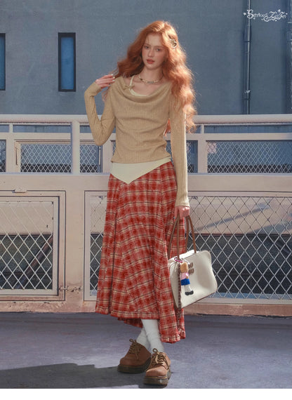 Slim Fit Top Long Sleeve Knit T-Shirt【s0000014354】