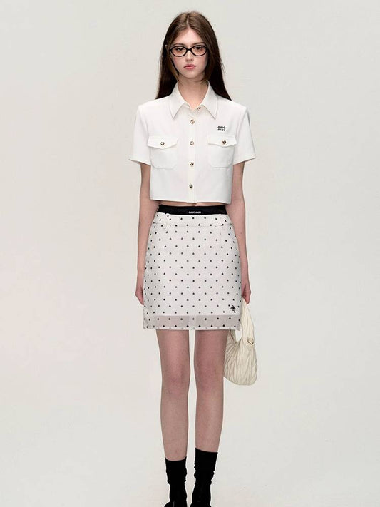Thin high waist lace skirt【s0000009344】