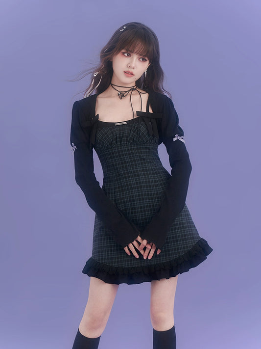 Sexy plaid suspender dress【s0000007846】