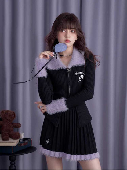 Knitted Cardigan and Short Skirt [S0000010688]