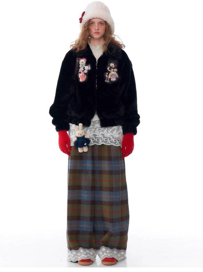 High waist slim plaid casual pants【s0000011048】