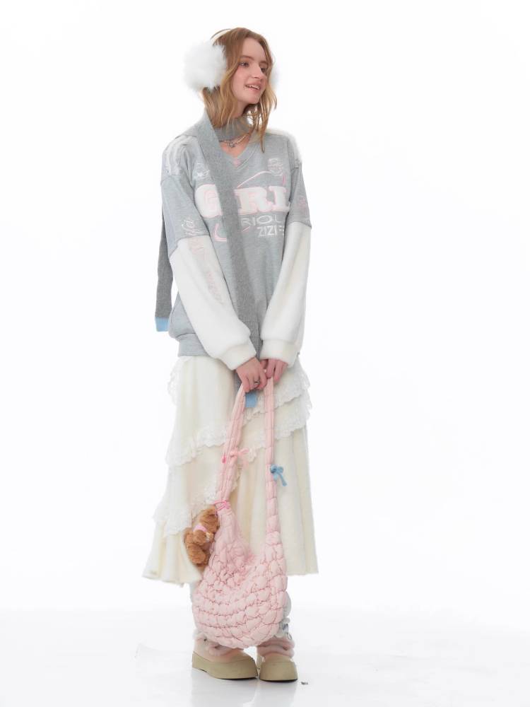 Sports style V-neck sweatshirt【s0000011086】