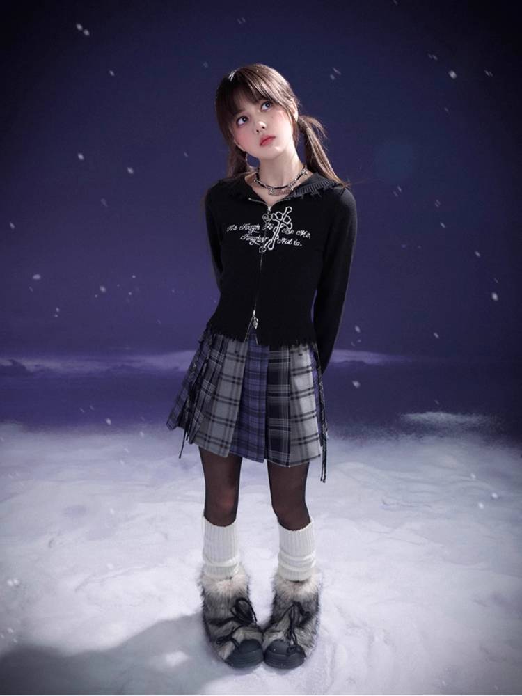 Double zipper knit cardigan【s0000011289】