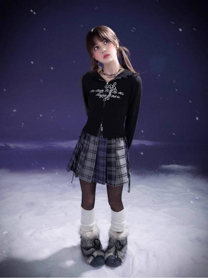 Double zipper knit cardigan【s0000011289】