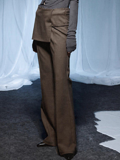 Fake two piece slim fit pants【s0000007435】