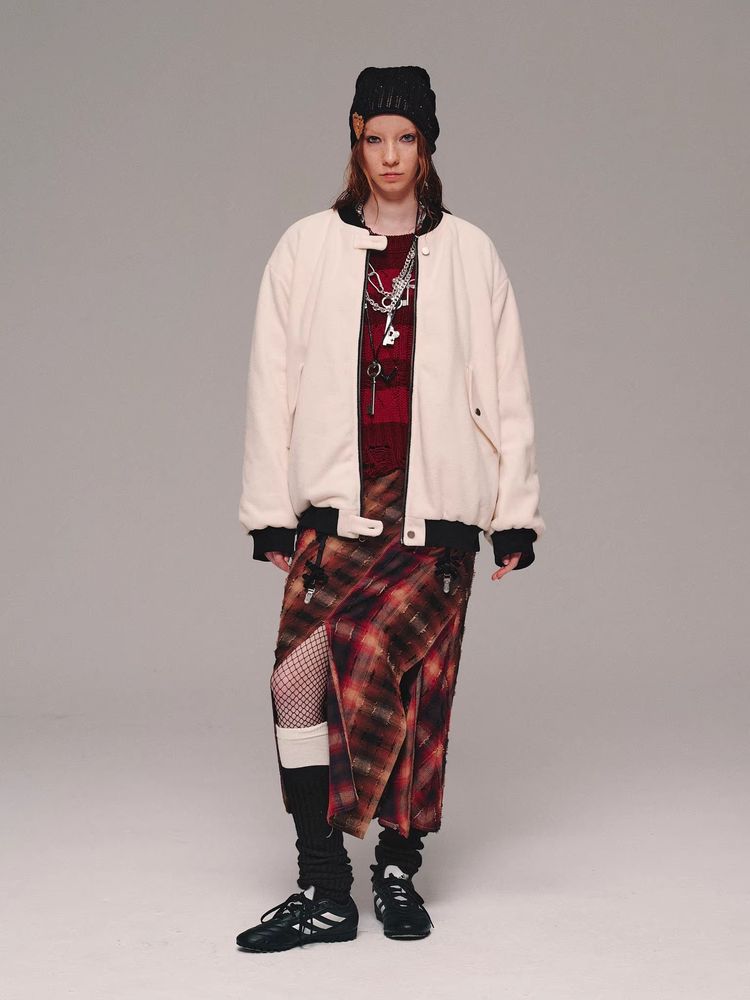 Plaid fishtail skirt【s0000011458】