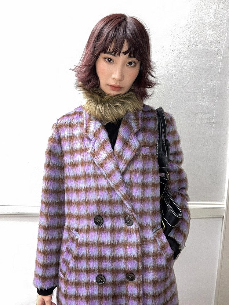 격자 무늬 긴 코트 [S0000011303]