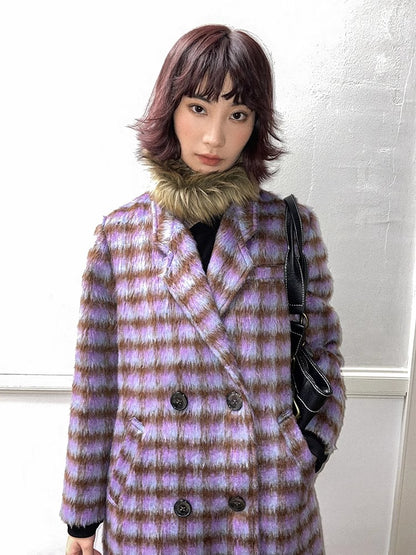 격자 무늬 긴 코트 [S0000011303]