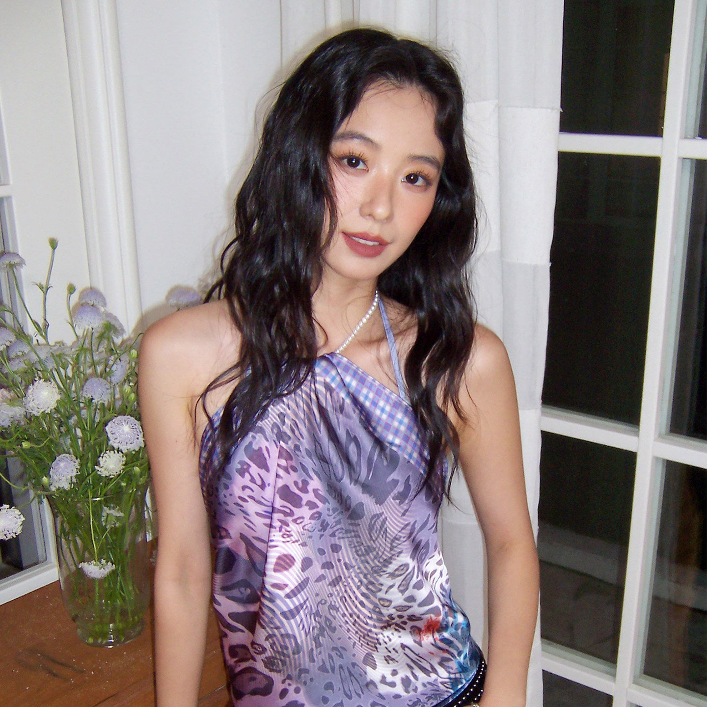 Vacation-Style Floral Full Print Satin Square Scarf【s0000017208】